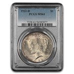 1922-D Peace Dollar MS-61 PCGS (Toned)