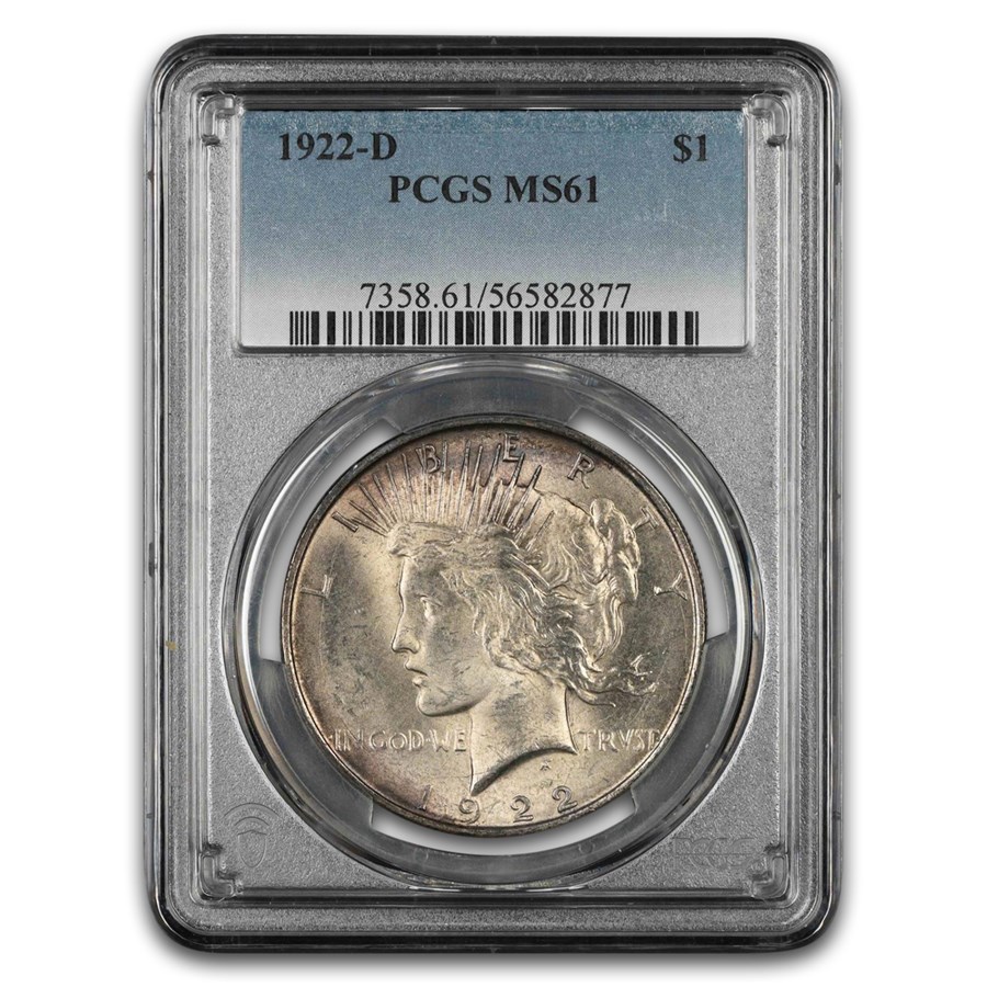 1922-D Peace Dollar MS-61 PCGS (Toned)