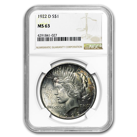 1922-D Peace Dollar MS-63 NGC 1922-D Peace Dollar MS-63 NGC