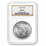 1922-D Peace Dollar MS-63 NGC