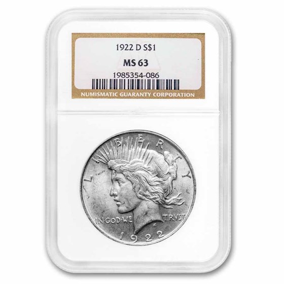 1922-D Peace Dollar MS-63 NGC 1922-D Peace Dollar MS-63 NGC