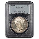 1922-D Peace Dollar MS-63 PCGS