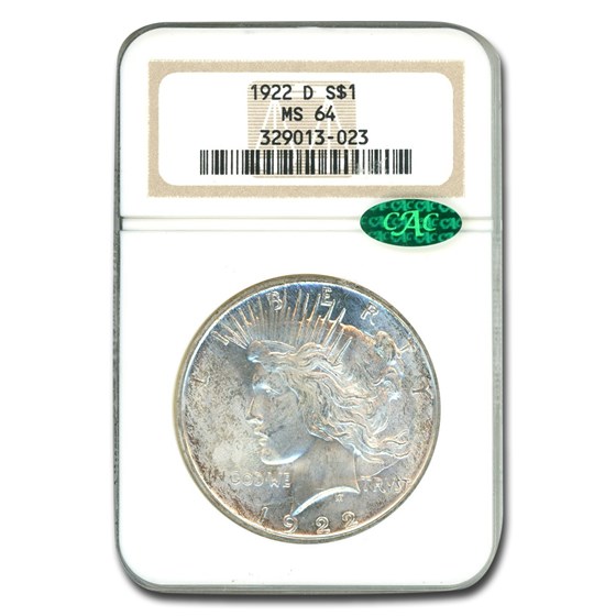 1922-D Peace Dollar MS-64 NGC CAC 1922-D Peace Dollar MS-64 NGC CAC