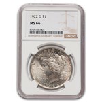 1922-D Peace Dollar MS-66 NGC