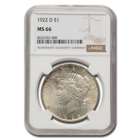 1922-D Peace Dollar MS-66 NGC 1922-D Peace Dollar MS-66 NGC