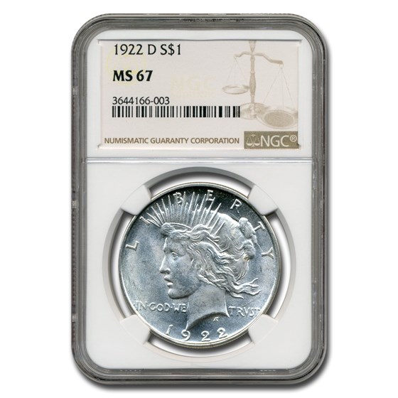 1922-D Peace Dollar MS-67 NGC