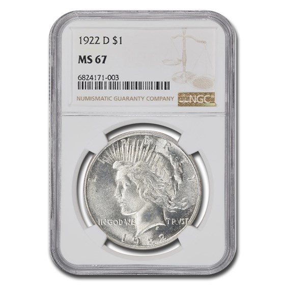 1922-D Peace Dollar MS-67 NGC 1922-D Peace Dollar MS-67 NGC