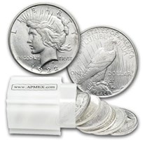 1922-D Peace Silver Dollars BU (20-Coin Roll)