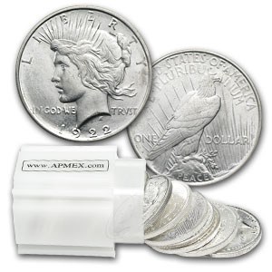 1922-D Peace Silver Dollars BU (20-Coin Roll) 1922-D Peace Silver Dollars BU (20-Coin Roll)