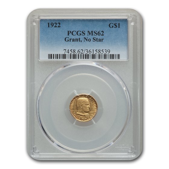 1922 Gold $1.00 Grant MS-62 PCGS (No Star) 1922 Gold $1.00 Grant MS-62 PCGS (No Star)
