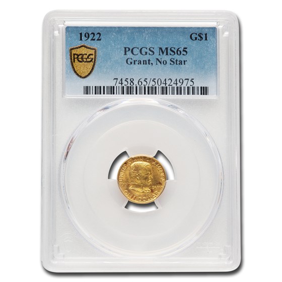 1922 Gold $1.00 Grant MS-65 PCGS (No Star) 1922 Gold $1.00 Grant MS-65 PCGS (No Star)
