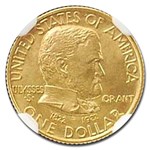 1922 Gold $1.00 Grant MS-67 NGC (No Star)