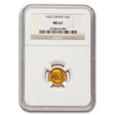 1922 Gold $1.00 Grant MS-67 NGC (No Star)