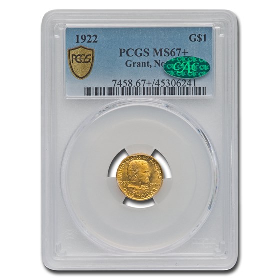 1922 Gold $1.00 Grant MS-67+ PCGS CAC (No Star) 1922 Gold $1.00 Grant MS-67+ PCGS CAC (No Star)