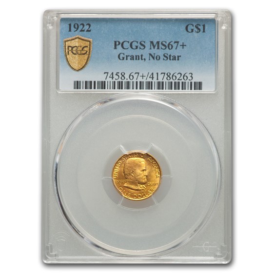 1922 Gold $1.00 Grant MS-67+ PCGS (No Star) 1922 Gold $1.00 Grant MS-67+ PCGS (No Star)