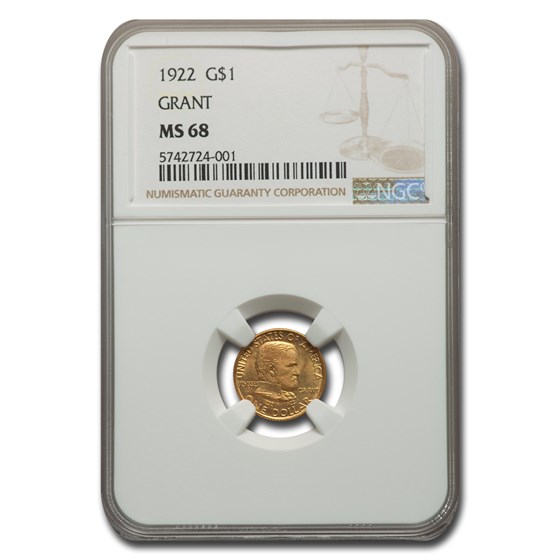 1922 Gold $1.00 Grant MS-68 NGC 1922 Gold $1.00 Grant MS-68 NGC