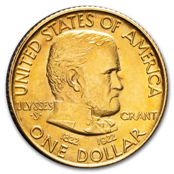 1922 Gold $1.00 Grant No Star BU