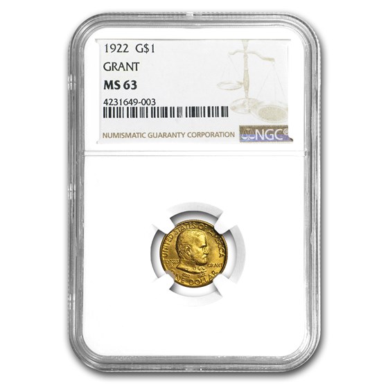 1922 Gold $1.00 Grant No Star MS-63 NGC 1922 Gold $1.00 Grant No Star MS-63 NGC