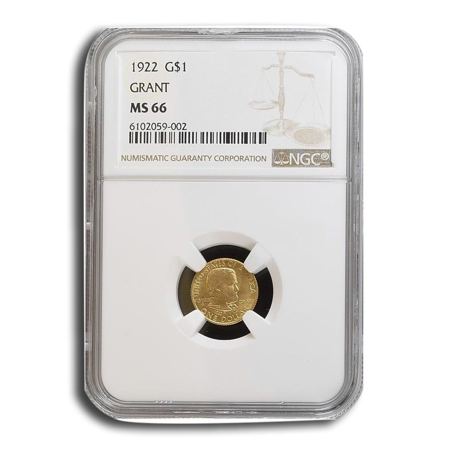 1922 Gold $1.00 Grant No Star MS-66 NGC