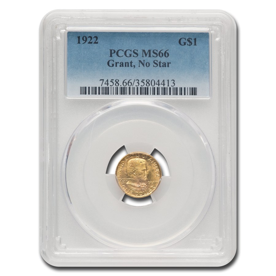 1922 Gold $1.00 Grant No Star MS-66 PCGS