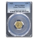 1922 Gold $1.00 Grant w/Star MS-63 PCGS