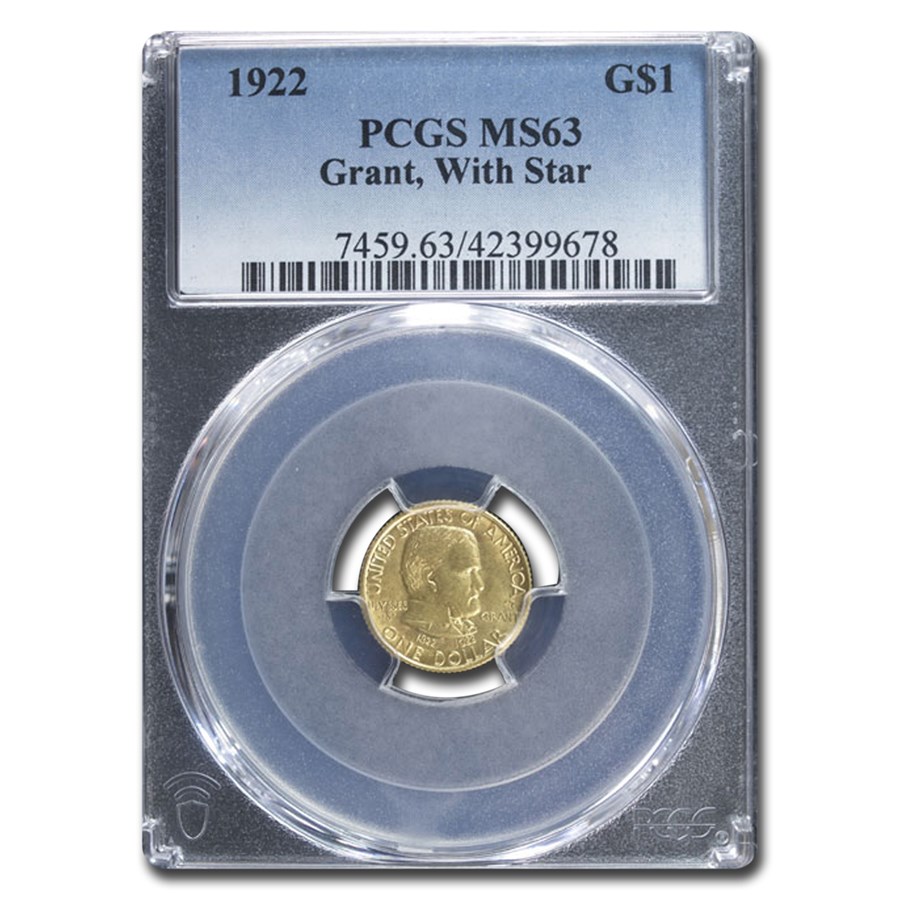 1922 Gold $1.00 Grant w/Star MS-63 PCGS