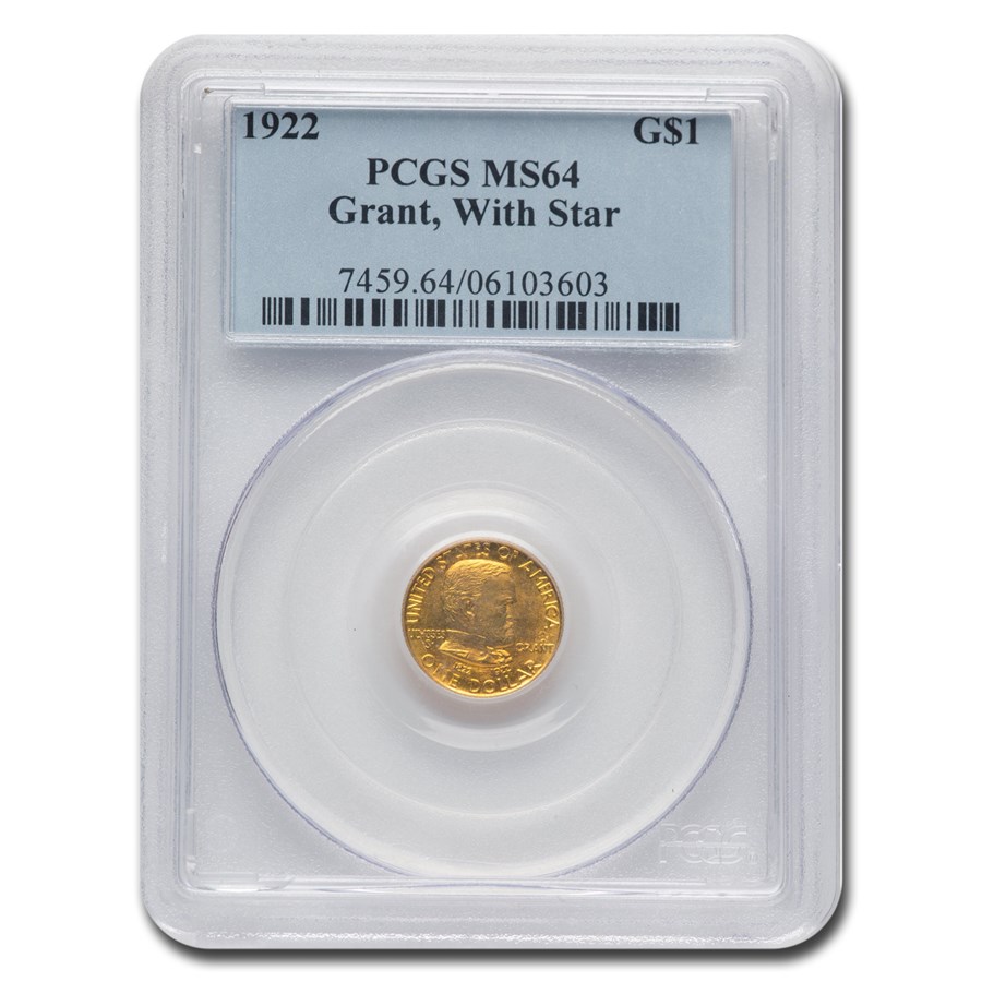 1922 Gold $1.00 Grant w/Star MS-64 PCGS
