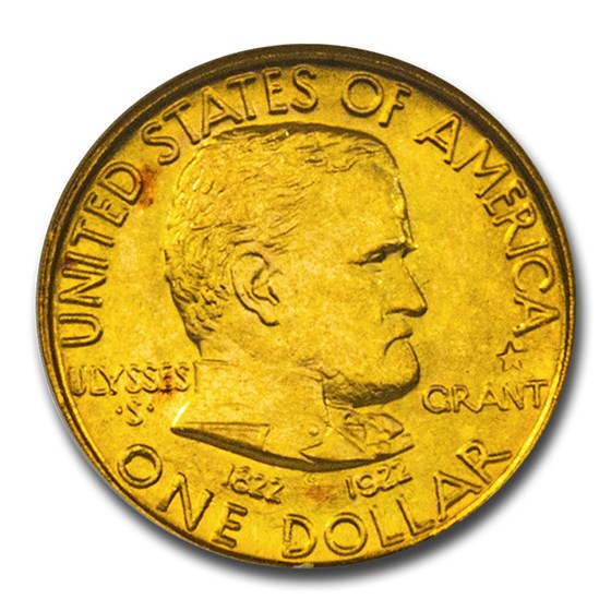 1922 Gold $1.00 Grant w/Star MS-66 NGC Gold CAC