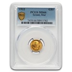 1922 Gold $1.00 Grant w/Star MS-66 PCGS