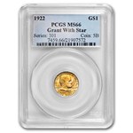 1922 Gold $1.00 Grant w/Star MS-66 PCGS