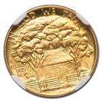 1922 Gold $1.00 Grant w/Star MS-67+ NGC