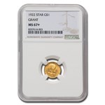 1922 Gold $1.00 Grant w/Star MS-67+ NGC
