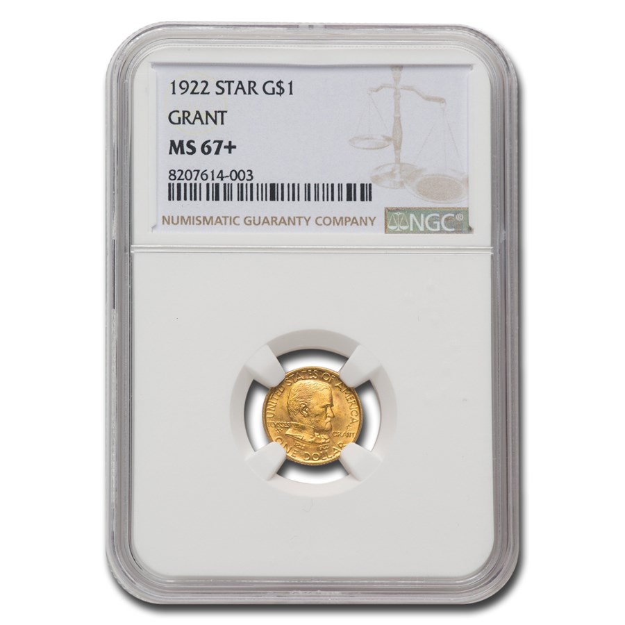 1922 Gold $1.00 Grant w/Star MS-67+ NGC