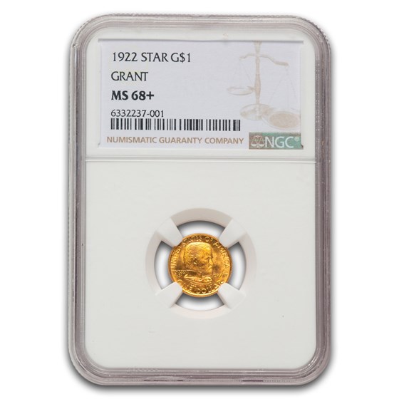 1922 Gold $1.00 Grant w/ Star MS-68+ NGC