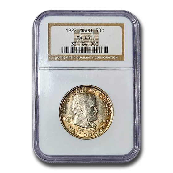 1922 Grant Memorial Commemorative Half Dollar MS-63 NGC 1922 Grant Memorial Commemorative Half Dollar MS-63 NGC