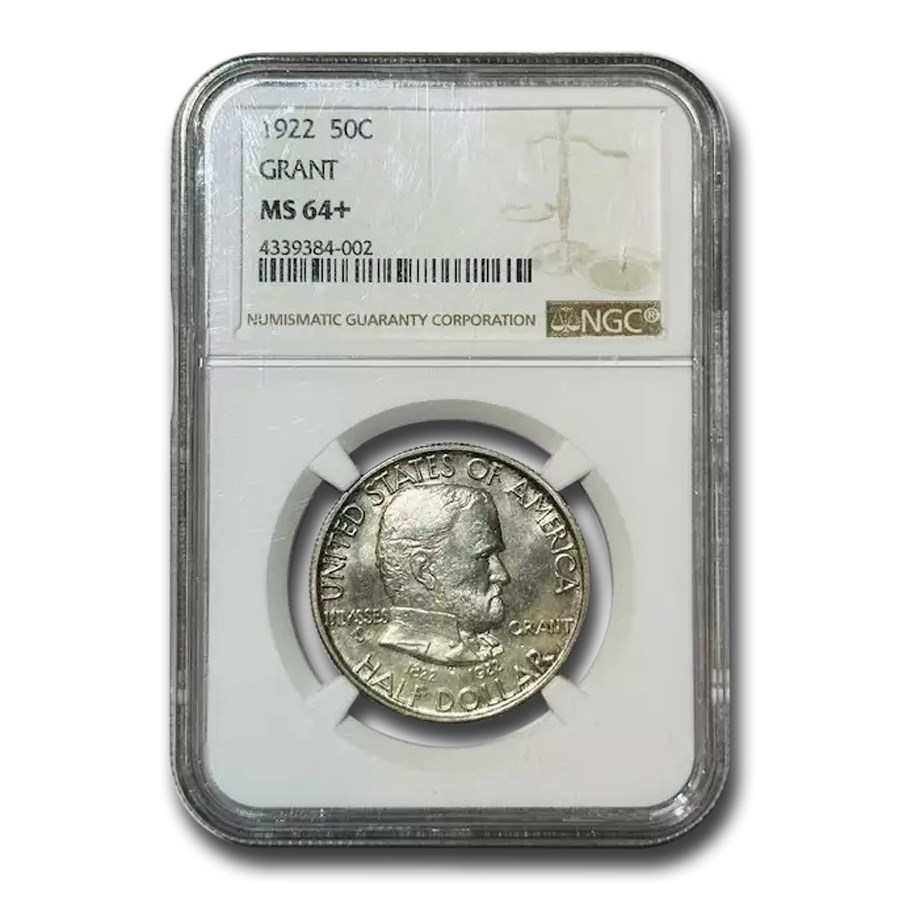 1922 Grant Memorial Commemorative Half Dollar MS-64+ NGC