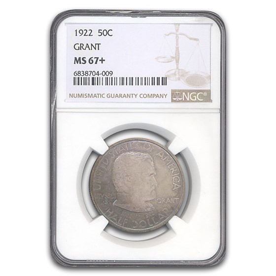 1922 Grant Memorial Commemorative Half Dollar MS-67+ NGC