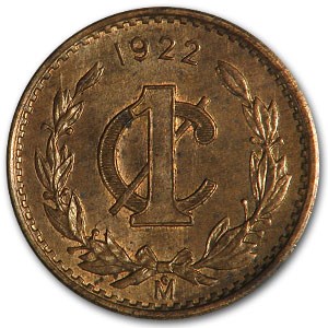 1922 Mexico Centavo Bronze BU KM#415 1922 Mexico Centavo Bronze BU KM#415