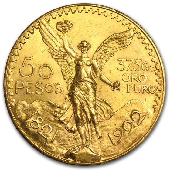 1922 Mexico Gold 50 Pesos AU 1922 Mexico Gold 50 Pesos AU