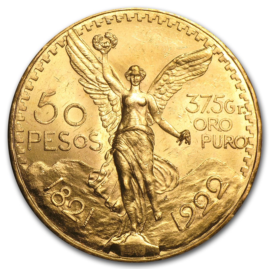 1922 Mexico Gold 50 Pesos BU