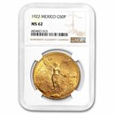 1922 Mexico Gold 50 Pesos MS-62 NGC