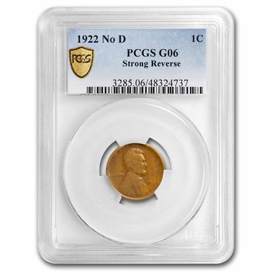 1922 No D Lincoln Cent Good-6 PCGS (Strong Reverse) 1922 No D Lincoln Cent Good-6 PCGS (Strong Reverse)