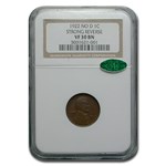 1922 No D Lincoln Cent VF-30 NGC CAC (Brown)