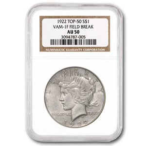 1922 Peace Dollar AU-50 NGC (VAM-1F) 1922 Peace Dollar AU-50 NGC (VAM-1F)