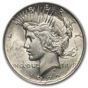 1922 Peace Dollar AU-58 (Lamination Mint Error) 1922 Peace Dollar AU-58 (Lamination Mint Error)