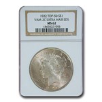 1922 Peace Dollar MS-62 NGC (VAM- 2C Extra Hair EDS, Top 50)