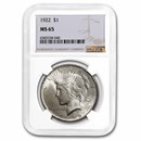 1922 Peace Dollar MS-65 NGC