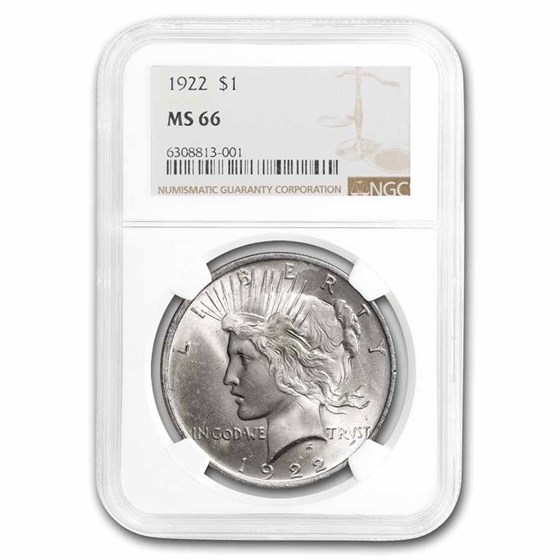 1922 Peace Dollar MS-66 NGC 1922 Peace Dollar MS-66 NGC