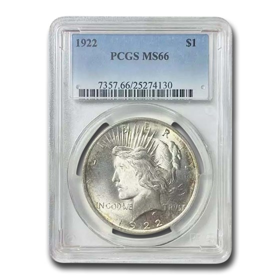 1922 Peace Dollar MS-66 PCGS 1922 Peace Dollar MS-66 PCGS