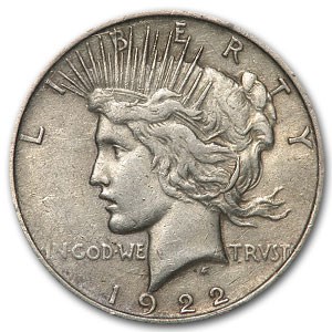 1922 Peace Dollar VF (Cleaned, VAM 2C Extra Hair, Top-50 LDS) 1922 Peace Dollar VF (Cleaned, VAM 2C Extra Hair, Top-50 LDS)